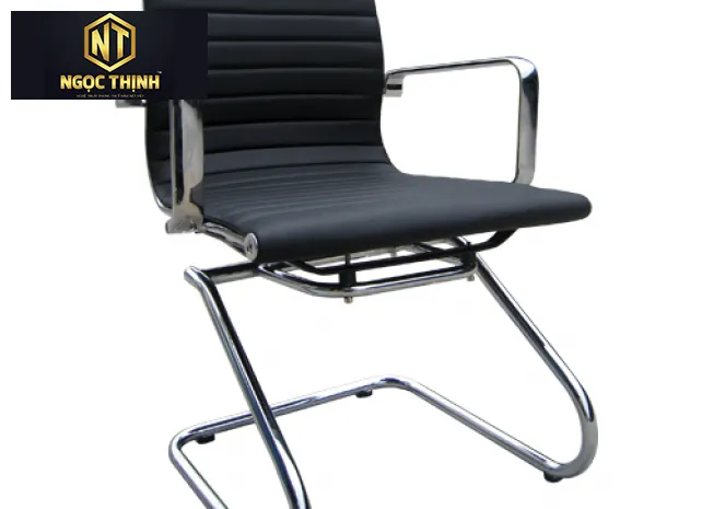 Ghế họp khung thép mạ, đệm tựa bọc da công nghiệp chịu lực GL406